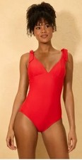Women's Shoulder Tie Medium Coverage One Piece Swimsuit - Shade  Shore Red L
