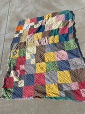 Vintage Custom Patchwork Quilt NL For parts/Repair