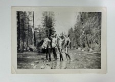 FOUND PHOTO Beautiful Women In Swimsuits Posing In A Creek 1940s Era
