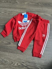 Image of Adidas Baby Tracksuit Sizes 9-12 Months Red/White BMWT Free Delivery