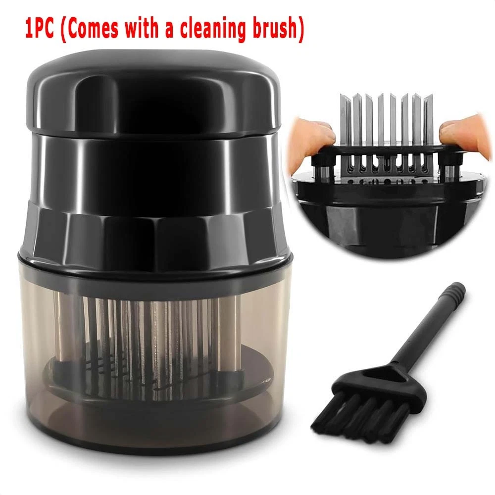Durable Sharp High-Quality Stainless Steel Meat Tenderizer with Protective Cover