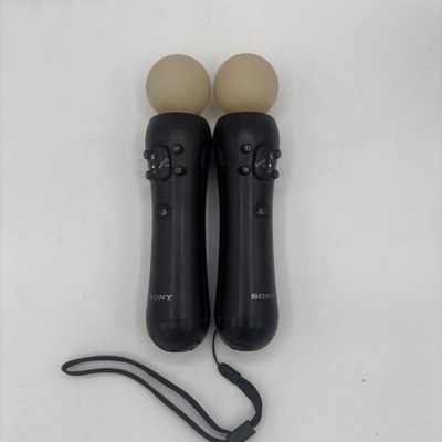Sony PlayStation 3 PS3 2x Move Motion Controllers Black CECH-ZCM1U
