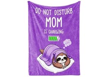 Mom Charging Soft Flannel Throw Blanket Mother Day Gift 50x65 Inch