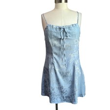 Cider Floral Jacquard Corset Mini Dress in Baby Blue Size Large