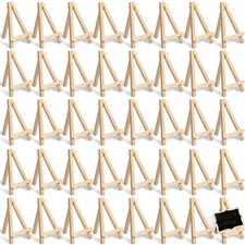 40 Pack 5 Inch Mini Wood Easel Stand Mini Wood Display Easel Wooden Tripod Ho...