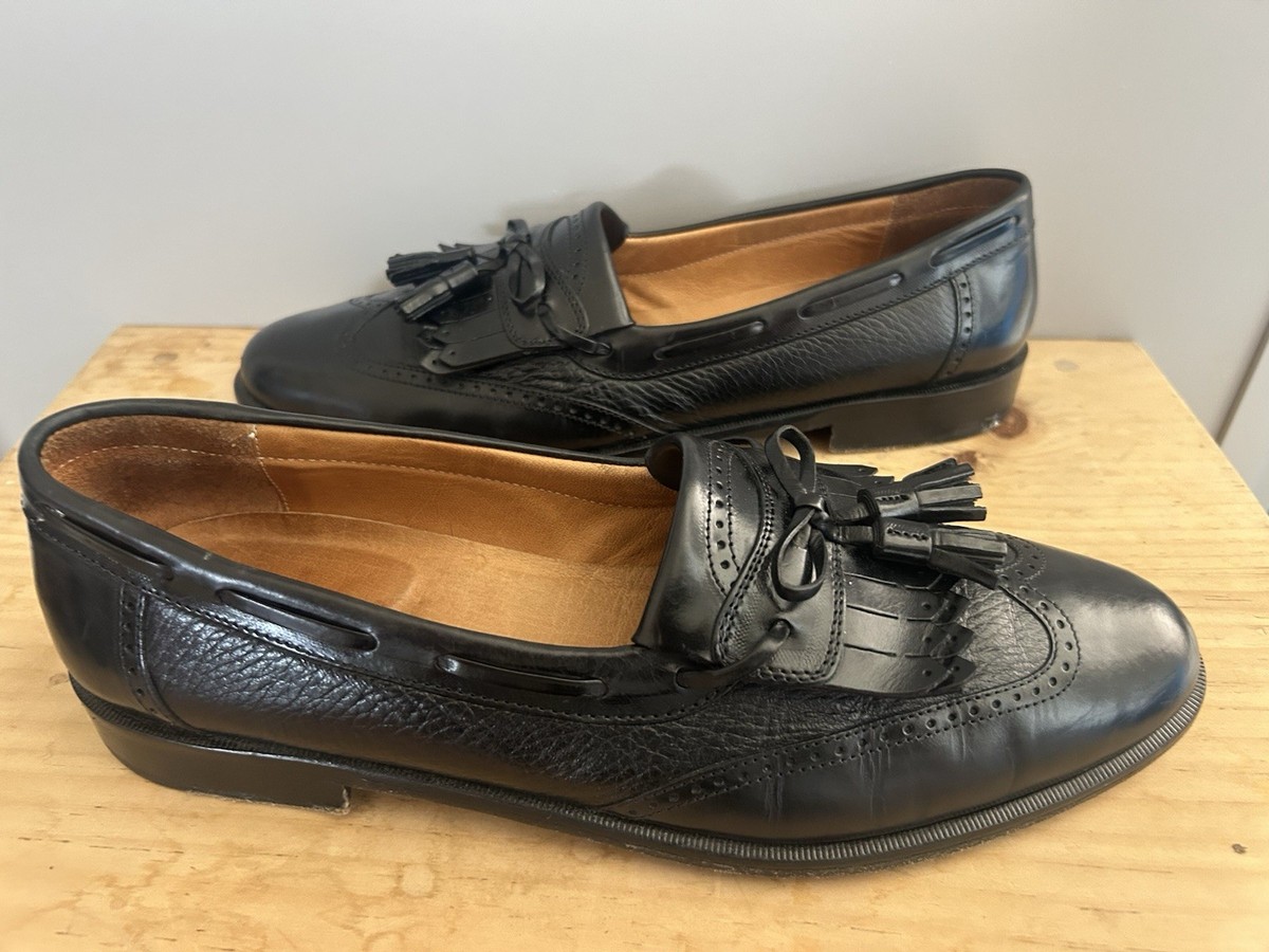 Johnston & Murphy Cellini Made in Italy Woven Leather Tassel Kiltie Loafers 10M johnston murphy tassel products for sale | eBay main image 2