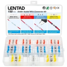 150 PCS Solder Seal Wire Connectors Kit, Waterproof Heat Shrink Butt Connecto...