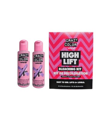 Crazy Color Semi-Permanent Conditioning Haarfarbe - 2x Violette & Bleaching Kit 