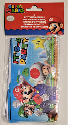 8 Einladungskarten Super Mario Luigi Kinder Geburtstag