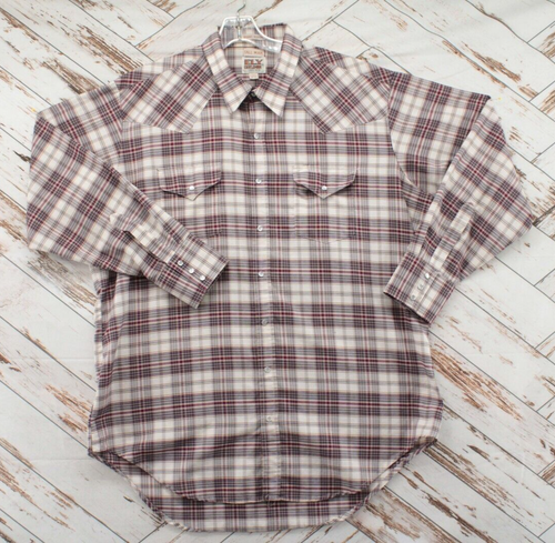 Chemise Western Ely Cattleman Homme 4XLT Marron à Carreaux - Boutons Snap