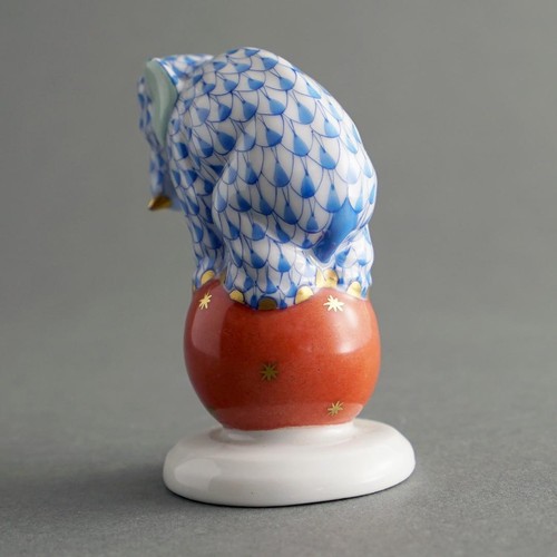 Herend Statuina Palla Equilibrante Elefante Rosso Blu W2,4 × D2,8 × H1,6 pollici - Foto 6 di 8
