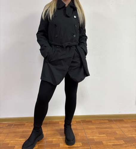 Cappotto donna Ann Demeulemeester nero doppiopetto nylon taglia 36/S - Foto 2 di 18