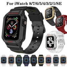 Rugged Bumper Strap For Apple Watch Band Case Series 8 7 6 3 2 45/40mm iWatch SE