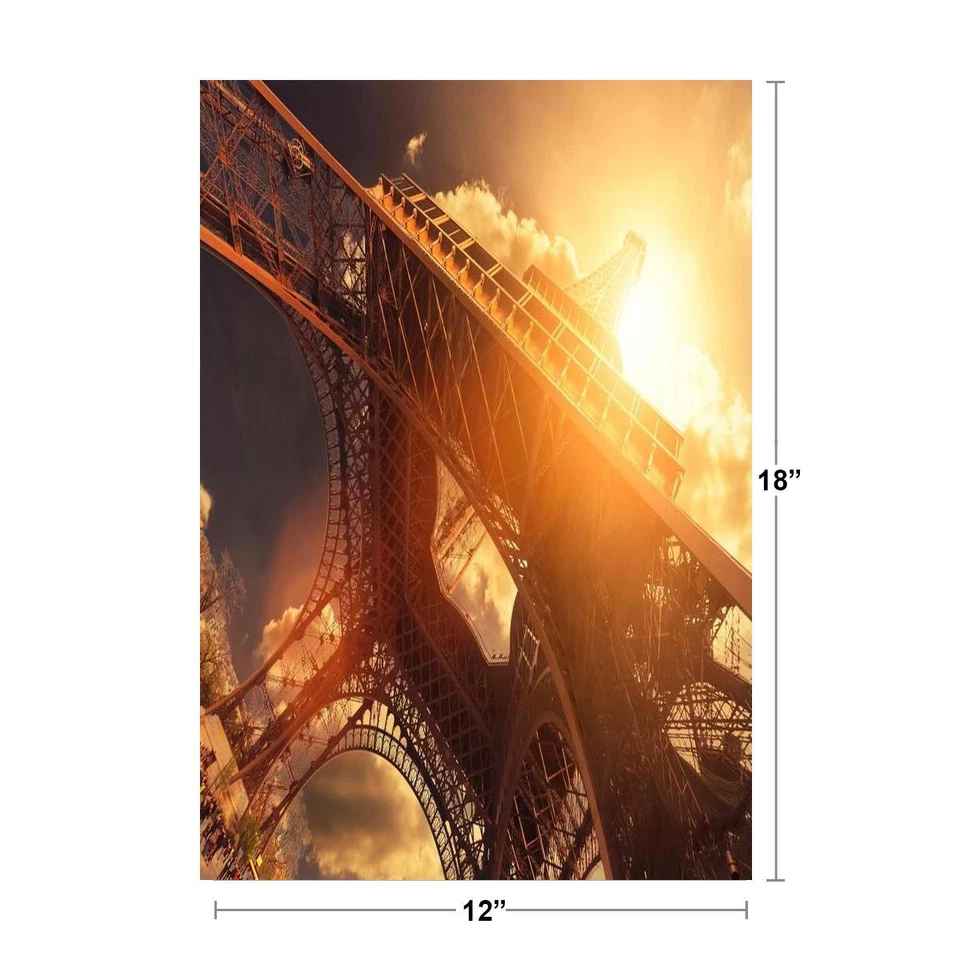 Sunlight and the Eiffel Tower Paris France Photo Art Print Poster 18x12 - Image 2 of 3