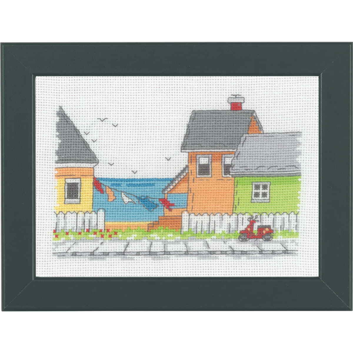 Permin counted cross stitch kit ""Beach Street "", 18x13cm, DIY