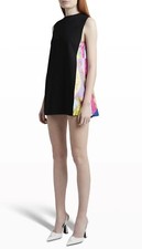 Versace I Versace I Ventagli Panel Multicolor Mini Dress