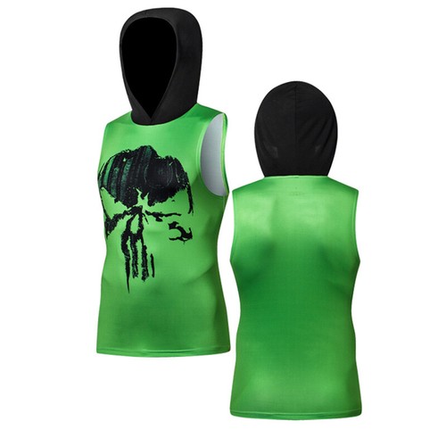 Chaleco con capucha de compresión para gimnasio cosplay correr superhéroe - Imagen 10 de 24