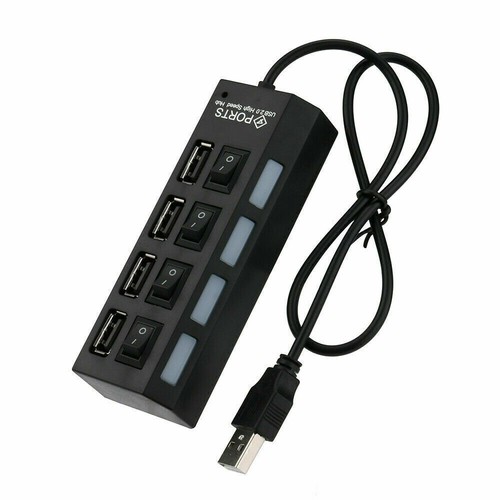 USB Splitter 4 Port Expander Docking Stations USB 2.0 Hub Adapter for Laptop - Picture 2 of 10