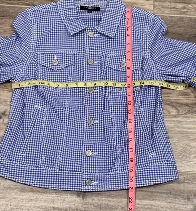 Talbots Sz S Checked Button Down Light Jacket GUC… - image 7