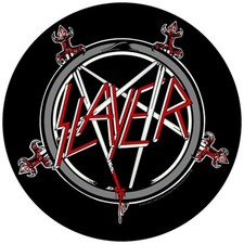 Image of SLAYER BACK PATCH : PENTAGRAM :haunting the chapel crest logo Official Lic Merch