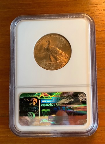 1912 $10 ORO TESTA INDIANA AQUILA NGC MS 62 - Foto 4 di 4