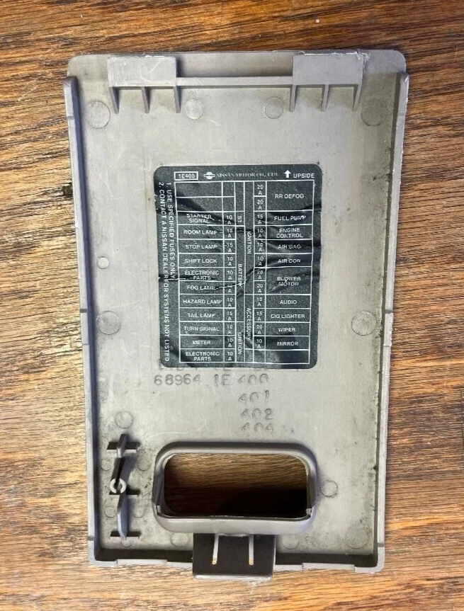 1997 Nissan Altima Interior Dash Fuse Box Cover Beige - Image 2 of 2