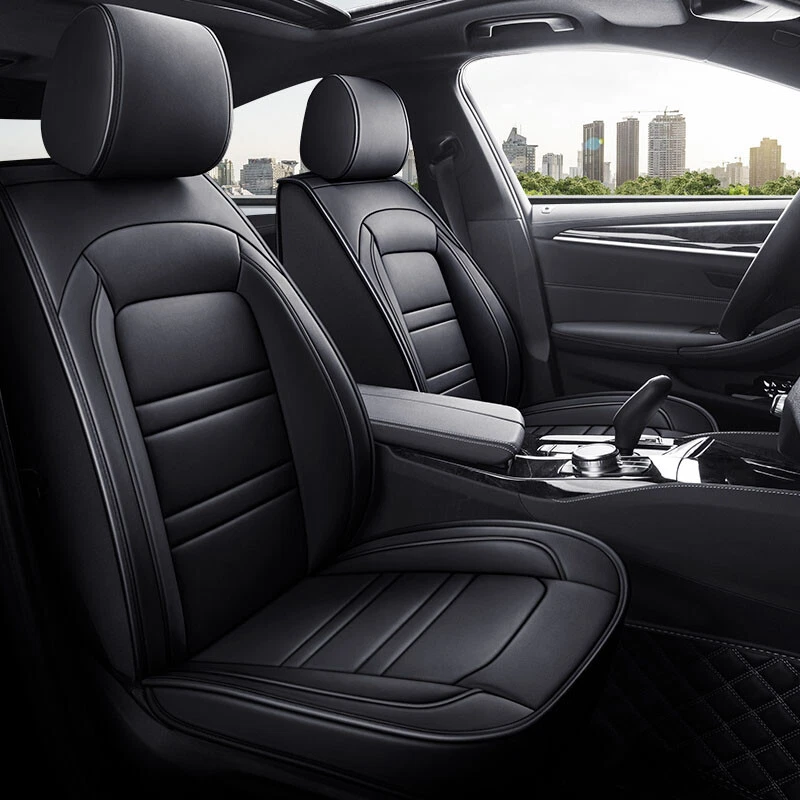 For Hyundai Sonata Car Seat Covers Full Set Leather 5-Seats Front Rear Cushions - Image 3 of 4