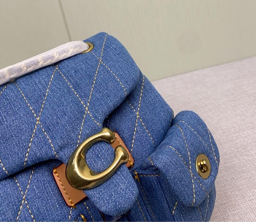 COACH Tabby Quilted Backpack Denim Blue CZ747 Outlet New | eBay