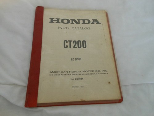Honda OEM PARTS LIST CATALOG & INDEX 90 MODEL CT200 Honda Code # 37969