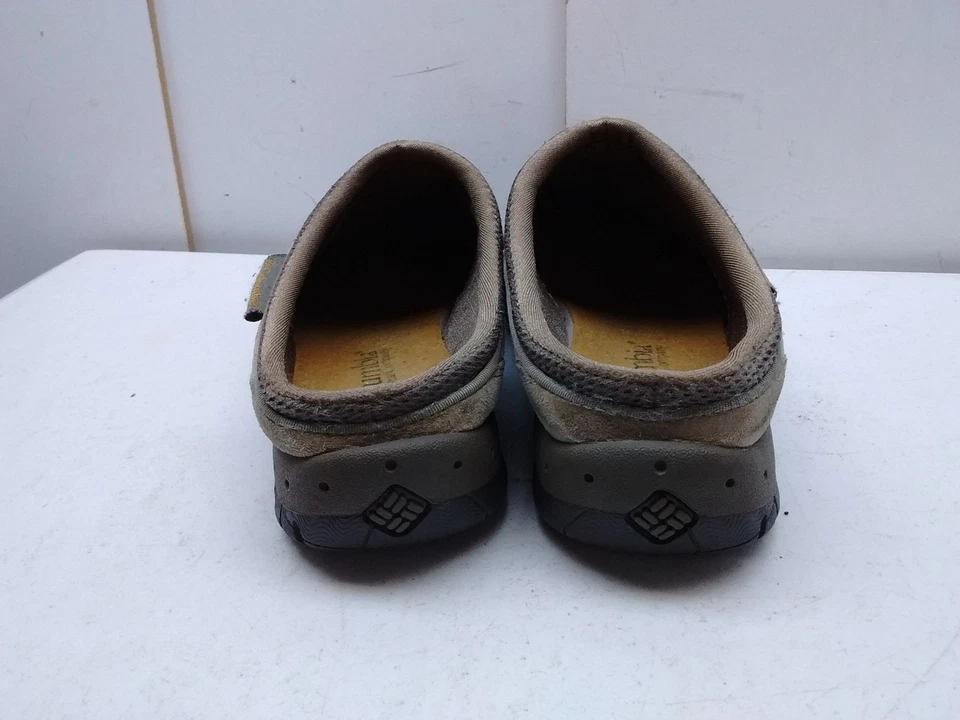 Columbia Mujeres Cuero Tostado Mules Sin Cordones Informales Slides Sandalias Zapatos 7.5M 38.5 Foto 3 de 4