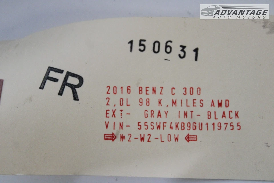 2015-2020 MERCEDES BENZ C300 W205 ПЕРЕДНЯЯ ПРАВАЯ БОКОВАЯ ДВЕРЬ СТЕКЛОПОДЪЕМНИК OEM - Изображение 4 из 4