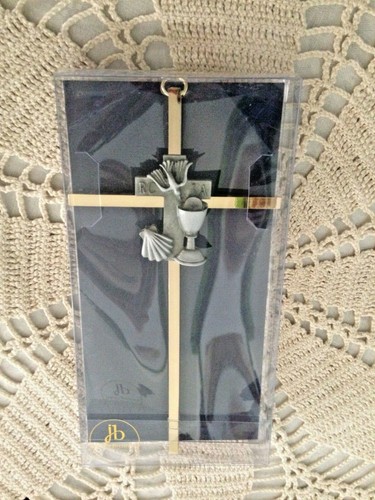 "RCIA WALL CROSS" Designed = James Brennan 7" H, Brass/Pewter Center NEW in box