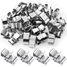 50x Stainless Steel Trailer Frame Double Wire Cable Clips Solar Panel Clamp C191