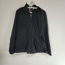 Lucy Urban Travel Coat Womens Black Zip Up Hooded Jacket Large Stretch Lucy Flex