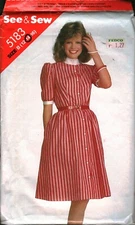 5183 Vintage Butterick SEWING Pattern Misses See Sew Semi Fitted Flared Dress