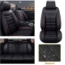 For Honda Pilot Leather Car 5 Seats Covers Full Set Cushioned w/ Storage Pouch