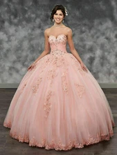 Princess Ball Gown Sweetheart Quinceanera Dresses Applique Sweet 16 Prom Gowns