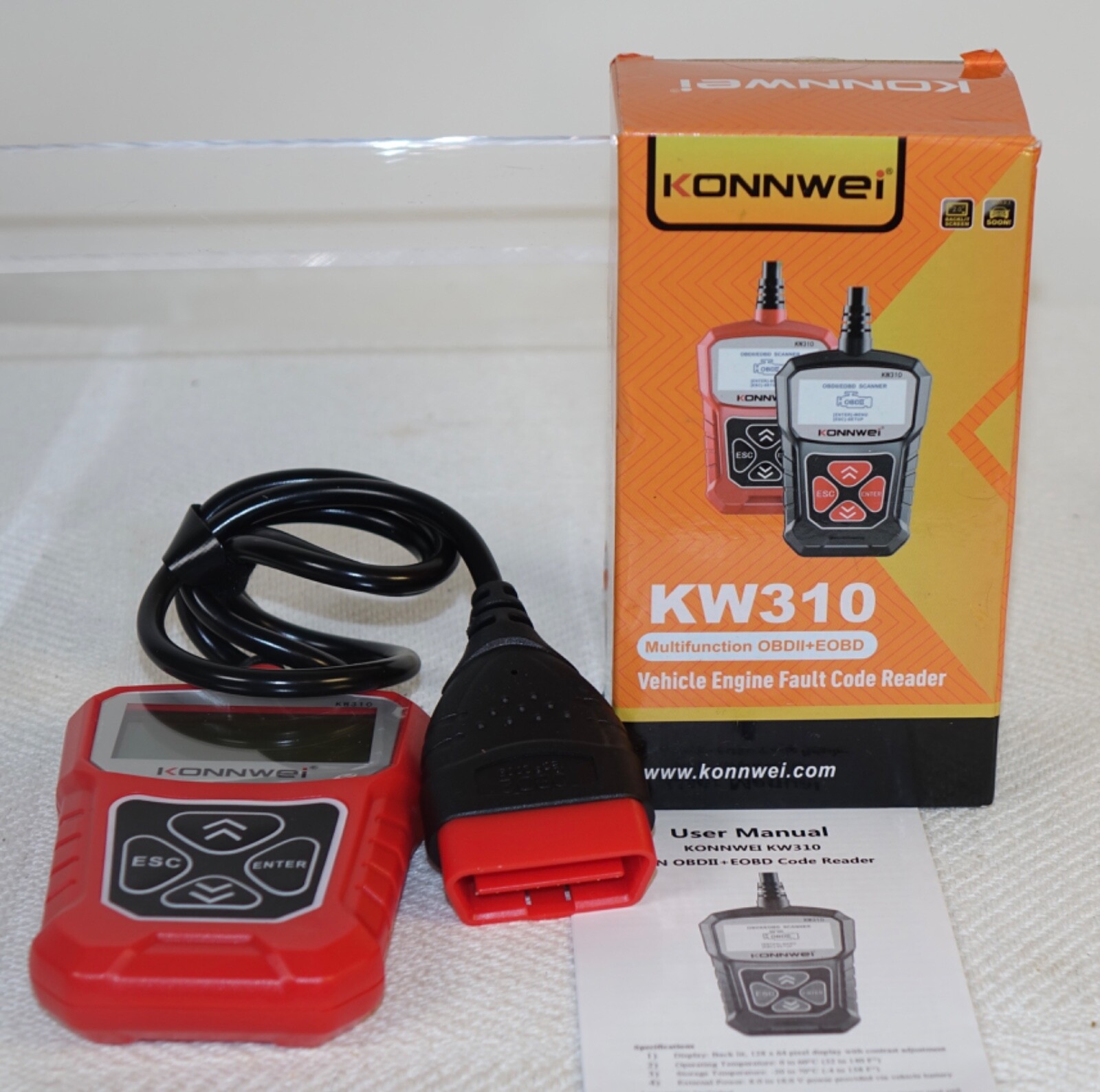 KONNWEI KW310 OBD2 Scanner Full OBDII + EOBD Engine Fault Code Reader-image