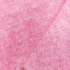 Fuchsia White Cotton Chambray Fabric 56" BTY Pink Denim Look Apparel Craft DIY