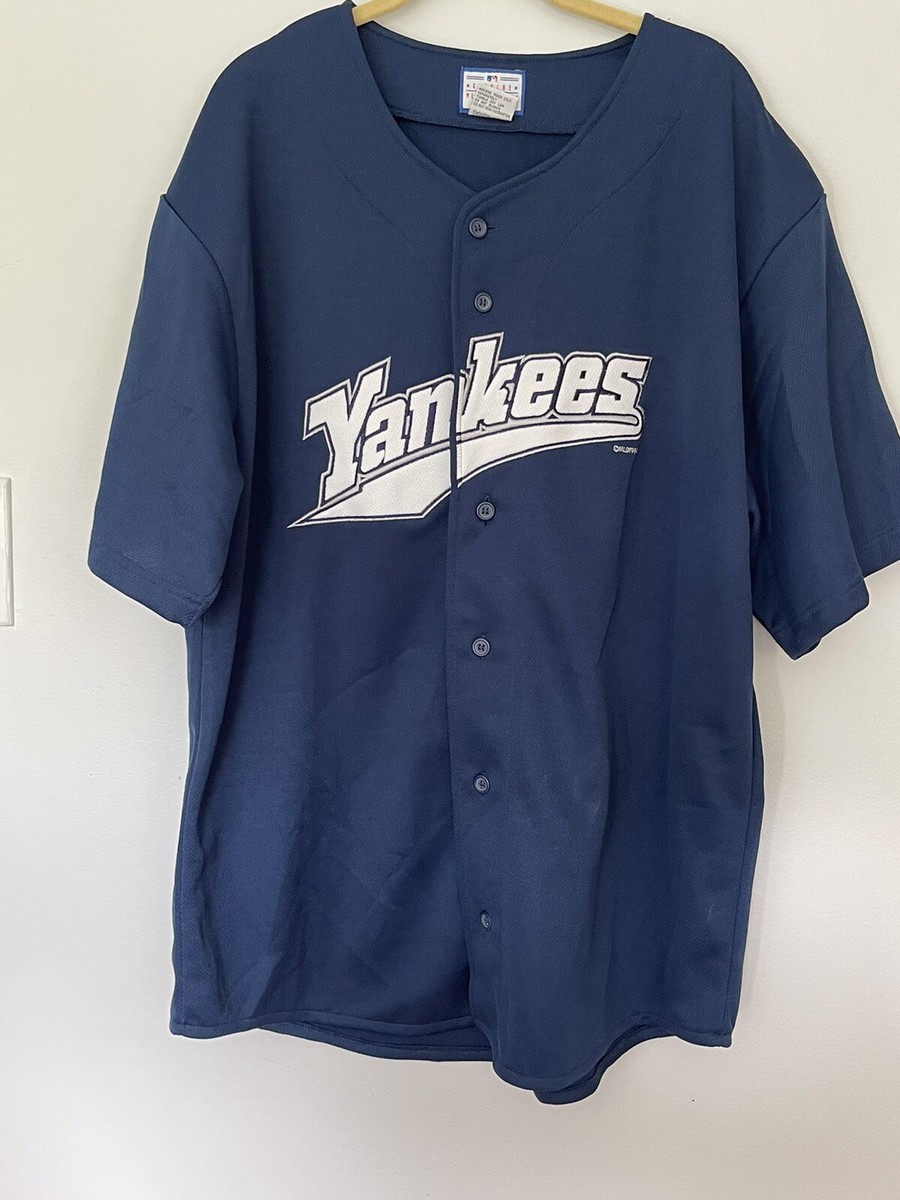 Vintage Embroidered Yankees Official Logo 1999 Mens Baseball Jersey Navy  Blue