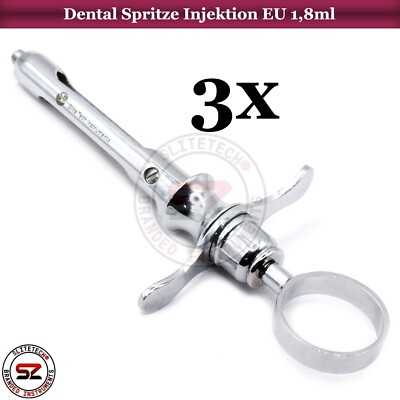 3 Dental Spritze Injektion EU AU Zylinderampullenspritze Aspiration 1,8ml