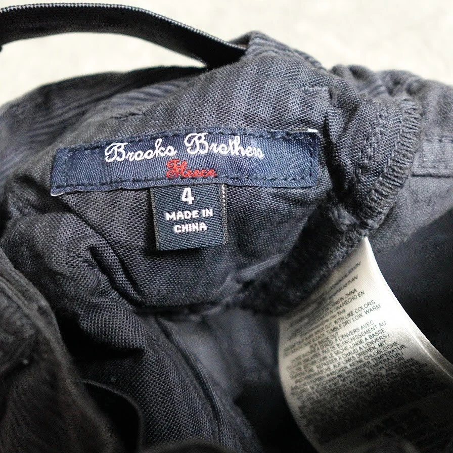 Brooks Brothers Fleece Corduroy Pants Size Boys 4 Blue Straight Elastic Waist - Image 2 of 4