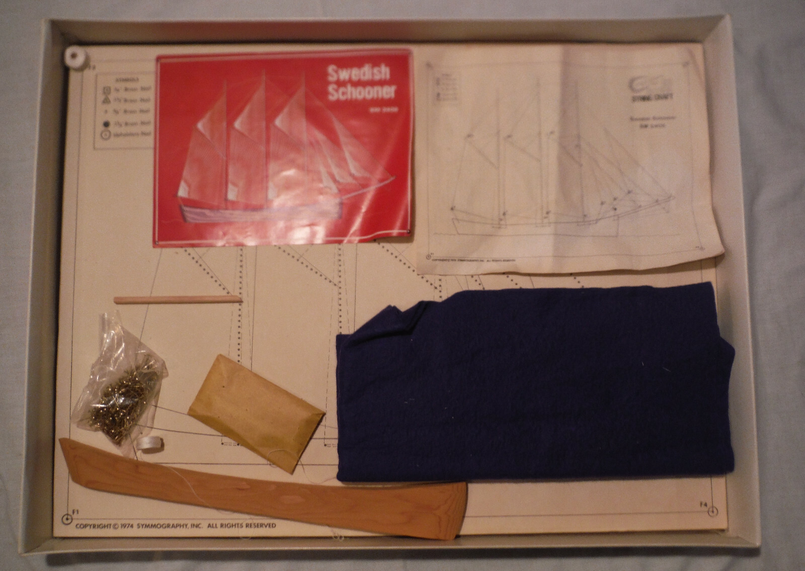 1974 Symmography 3-D String Craft SM2406 Swedish Schooner Boat Wall Art ...