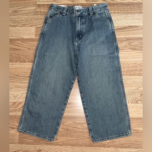Arizona Jeans Co Carpenter Jeans Denim Boys Size 7 & 7X Husky adjustable waist - Picture 2 of 13