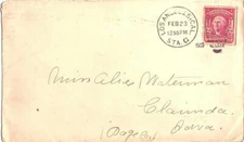 California Los Angeles Sta. G 1908 numeral duplex  1906-1952  Small crease at bo