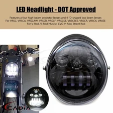 For Harley-Davidson V-Rod Muscle VRSCF VRSCE LED Headlight HI/LO Beam Assembly