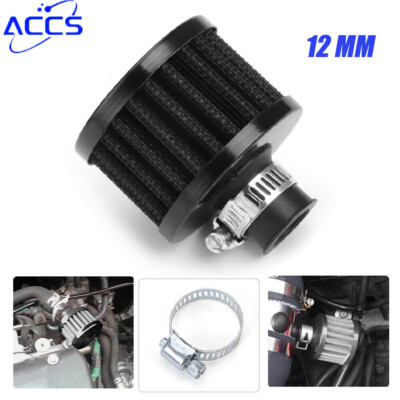 12mm Cold Air Intake Filter Turbo Vent Crankcase Car Breather Valve Covers Black