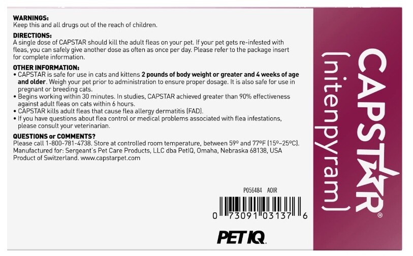 Capstar 6 nitenpyram 11.4 mg Tablets Oral Treatment Cat Cats 225lbs 07/2024 NEW eBay