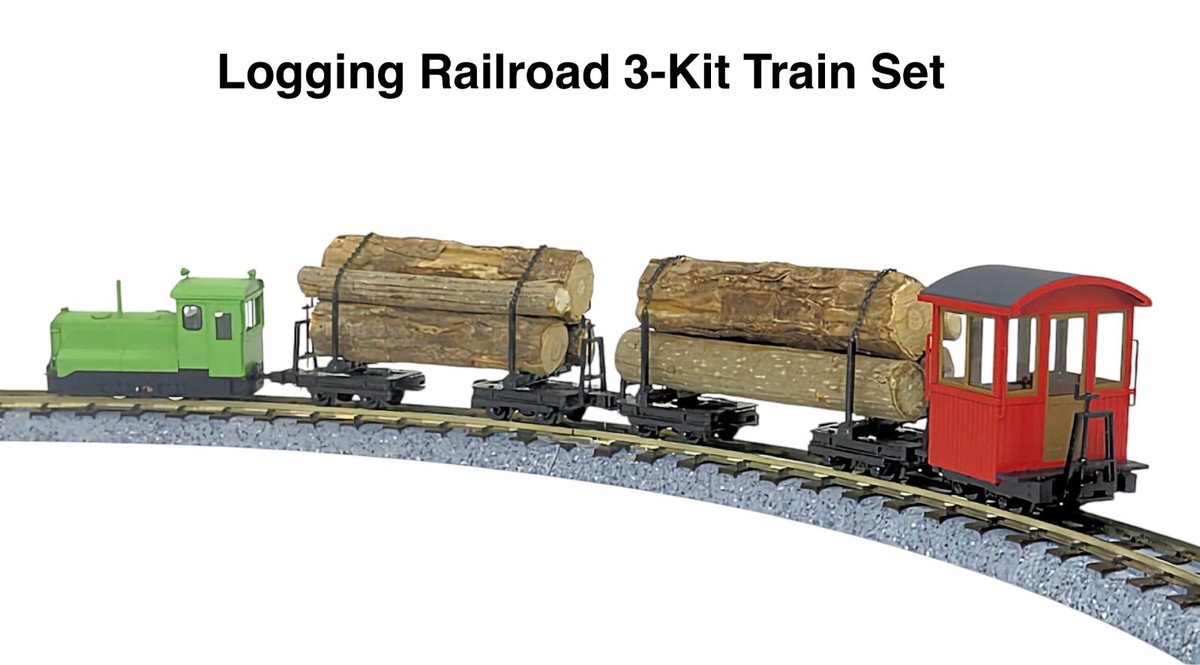 HOn30/HOe Aru 3-Kit Logging Train Set H0e Diesel Locomotive