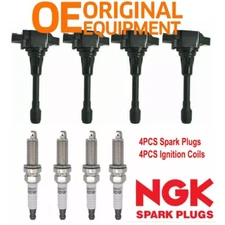 OEM Ignition Coil & NGK Ruthenium Spark Plug For 07-19 Nissan Altima Versa UF549
